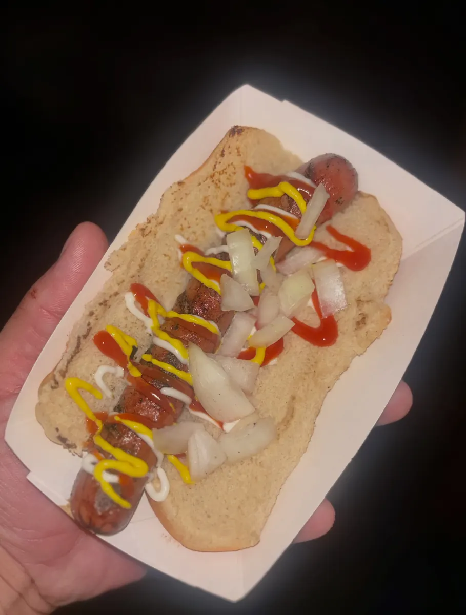 Hot dog from Campbell Park outside The Bends