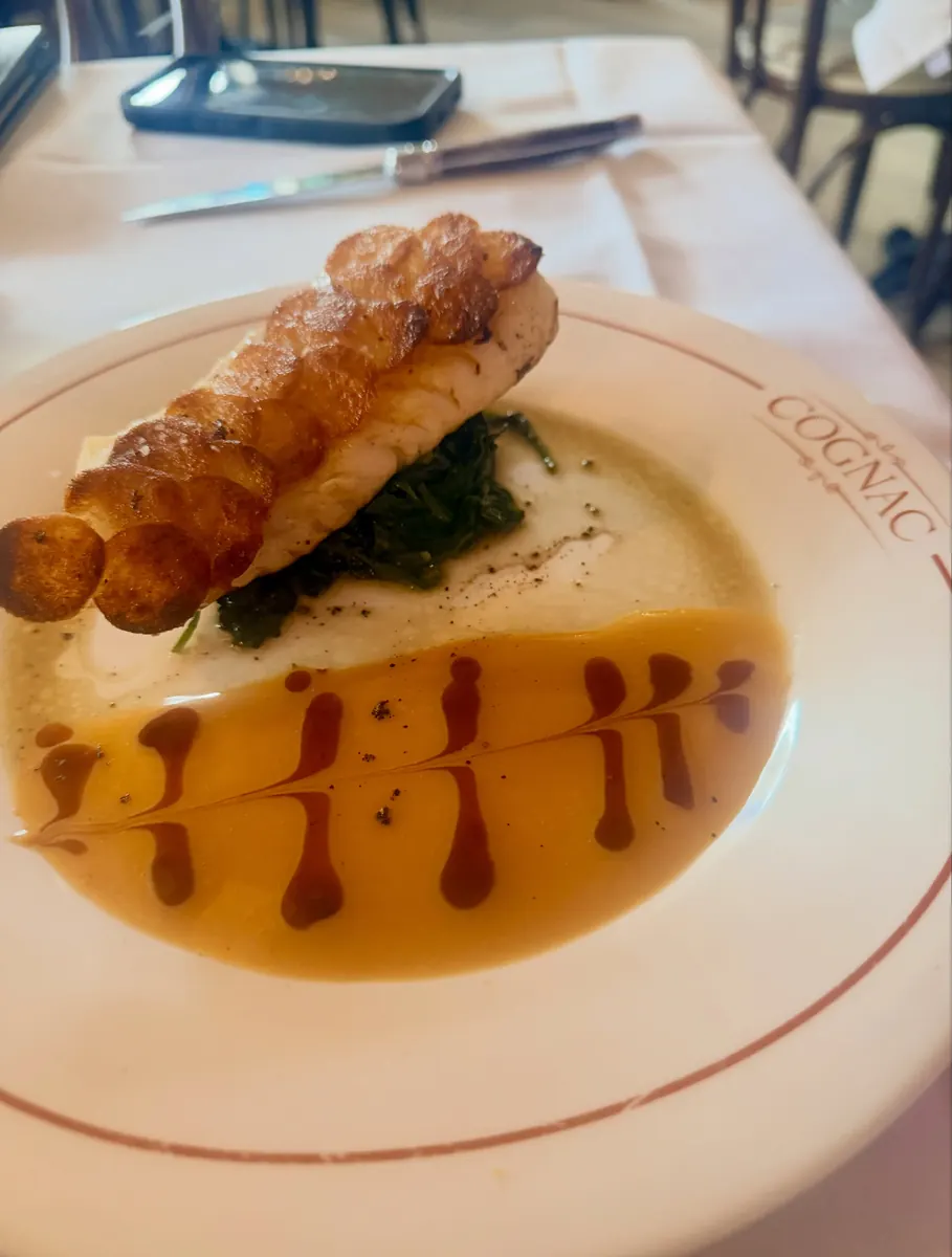 Potato-crusted cod at Cognac