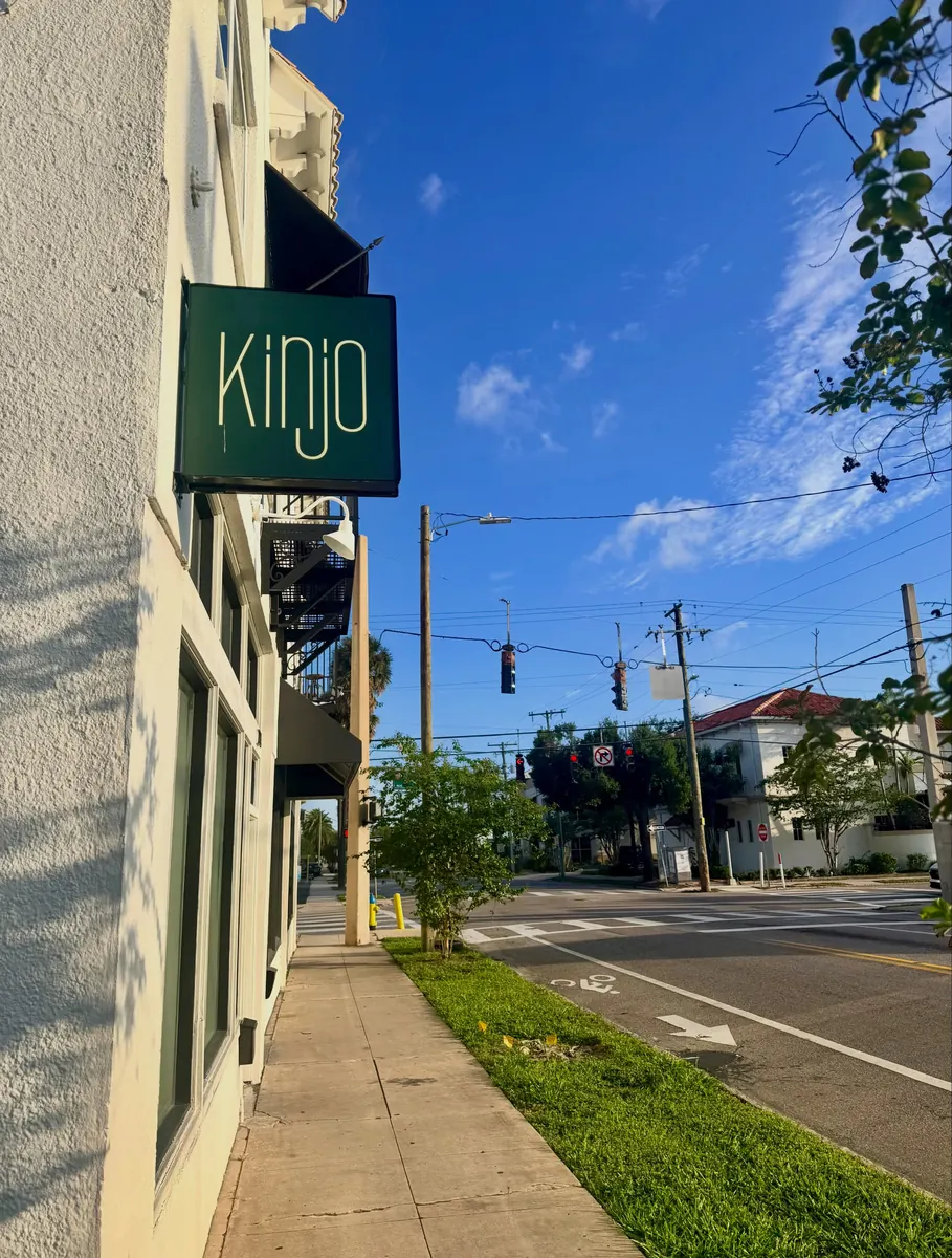 Kinjo street-corner sign in Tampa
